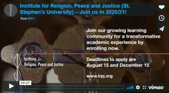 Institute for Religion, Peace and Justice–IRPJ: Update