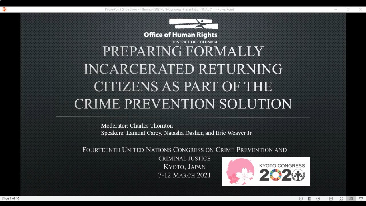 Preparing Formerly Incarcerated Returning Citizens as Part of the Crime Prevention Solution