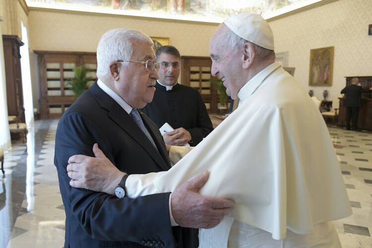 Pope Francis meets with Palestinian President Mahmoud Abbas